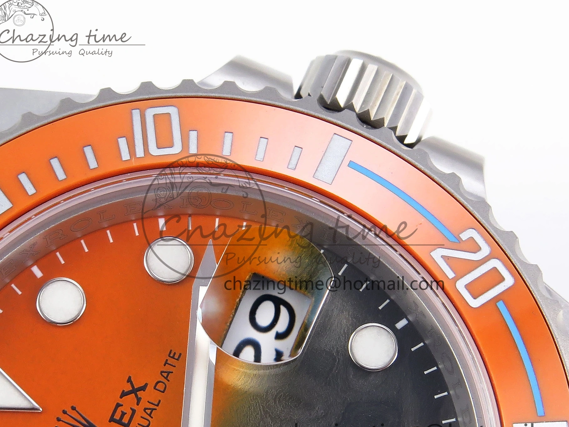 0225 ZeroBulk SUBMARINER DIW SANDBLASTED VSF 1:1 BEST EDITION ORANGE CERAMIC BEZEL ORANGE BLACK DIAL ON SS BRACELET VS 1765